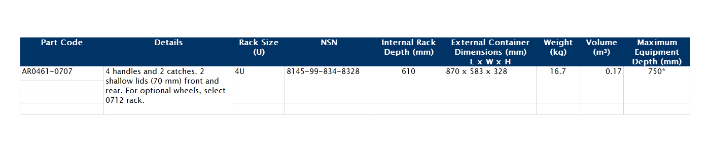AR0461-0707 테이블